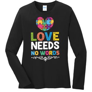 Love Needs No Words Ladies Long Sleeve Shirt