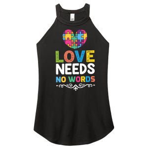 Love Needs No Words Women's Perfect Tri Rocker Tank