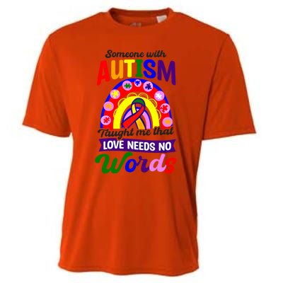 Love Needs No Words Design Autism Awareness Funny Gift Cooling Performance Crew T-Shirt