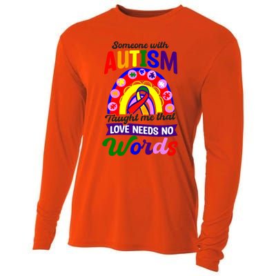 Love Needs No Words Design Autism Awareness Funny Gift Cooling Performance Long Sleeve Crew