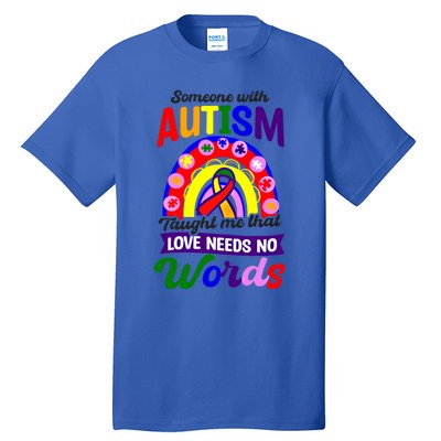 Love Needs No Words Design Autism Awareness Funny Gift Tall T-Shirt