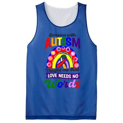 Love Needs No Words Design Autism Awareness Funny Gift Mesh Reversible Basketball Jersey Tank