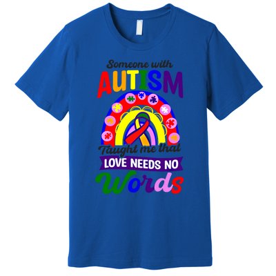 Love Needs No Words Design Autism Awareness Funny Gift Premium T-Shirt