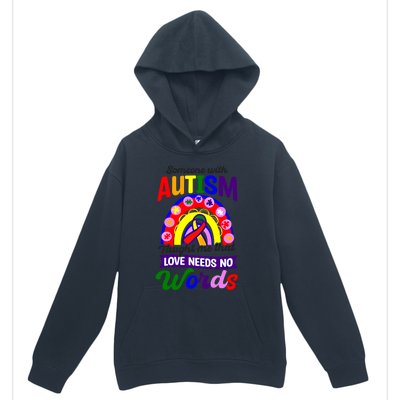 Love Needs No Words Design Autism Awareness Funny Gift Urban Pullover Hoodie