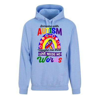 Love Needs No Words Design Autism Awareness Funny Gift Unisex Surf Hoodie