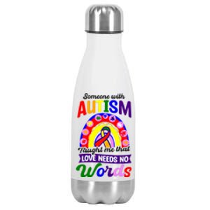 Love Needs No Words Design Autism Awareness Funny Gift Stainless Steel Insulated Water Bottle