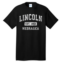 Lincoln Nebraska Ne Vintage Established Sports Tall T-Shirt