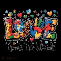 Love Needs No Words Autism Awareness Puzzle Hand Inclusion 16 in Basic Backpack