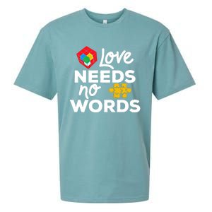 Love Needs No Words Iep Teacher Special Education Autism Mom Great Gift Sueded Cloud Jersey T-Shirt