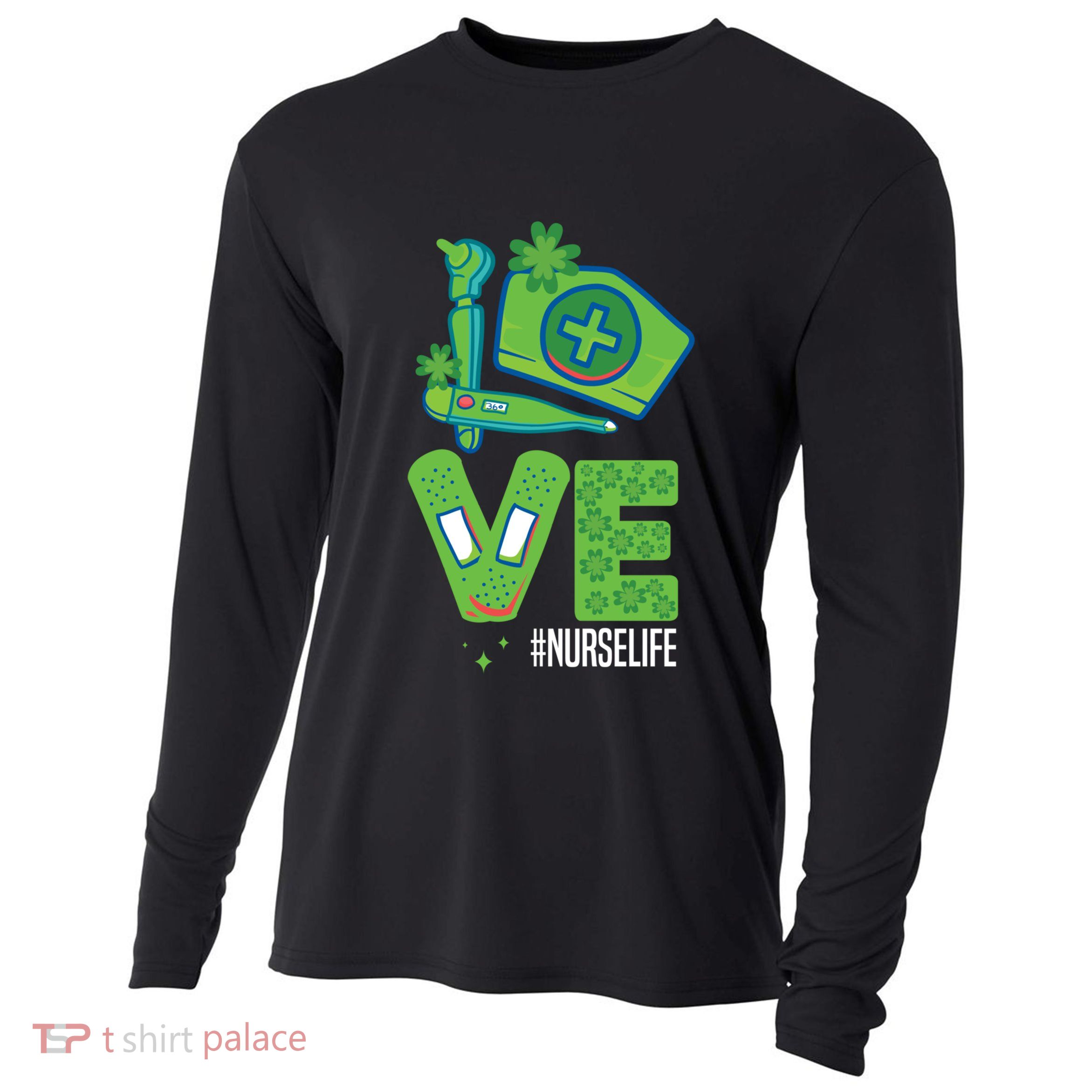 Love Nurse Nurselife Shamrock St Patricks Day St Paddys Day Gift Cooling Performance Long Sleeve Crew