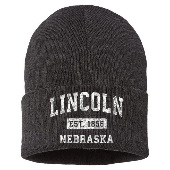 Lincoln Nebraska Ne Vintage Established Sports Sustainable Knit Beanie