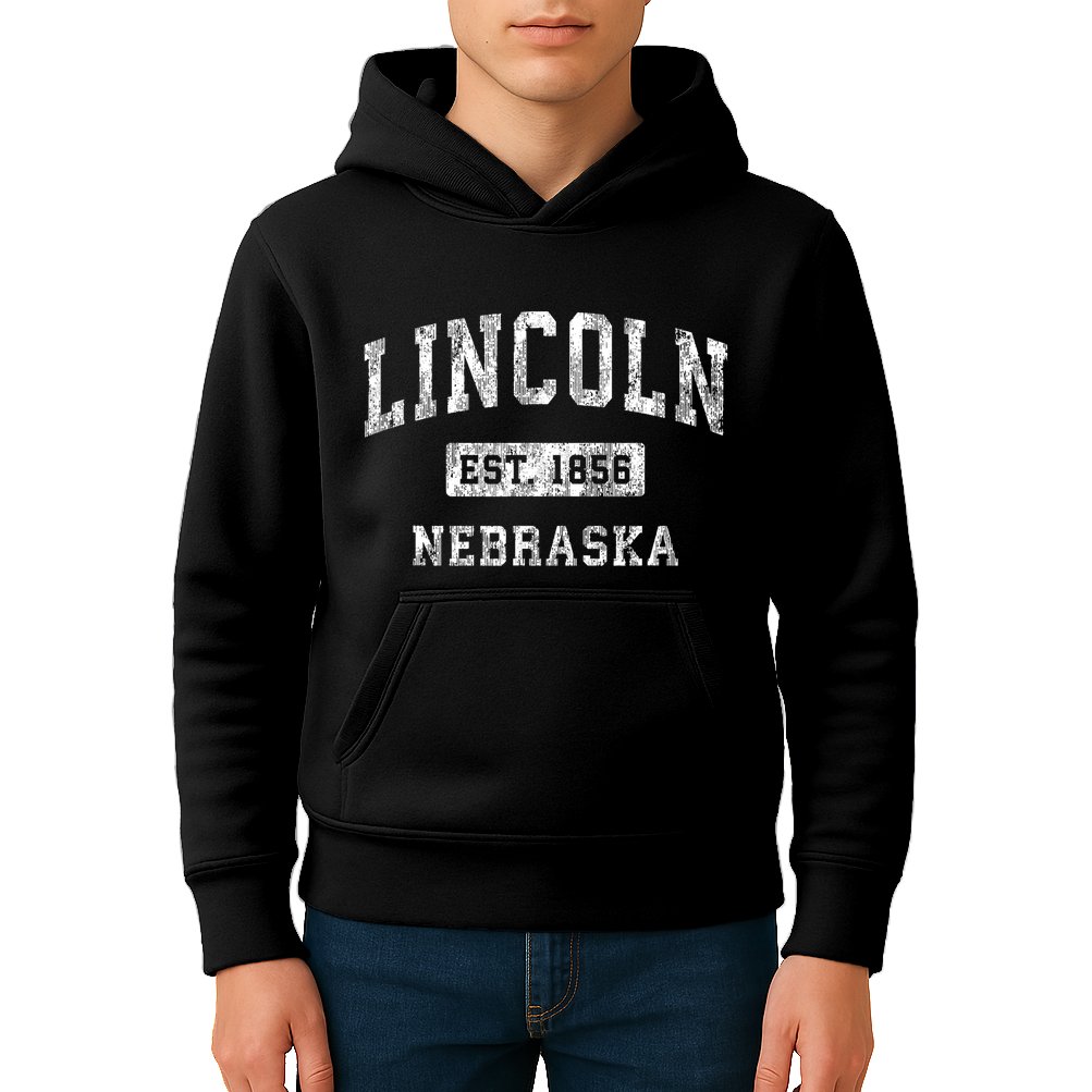 Lincoln Nebraska Ne Vintage Established Sports Kids Hoodie