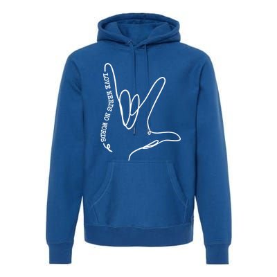 Love Need No Word Asl Autism Awareness Sped Teacher Gift Premium Hoodie