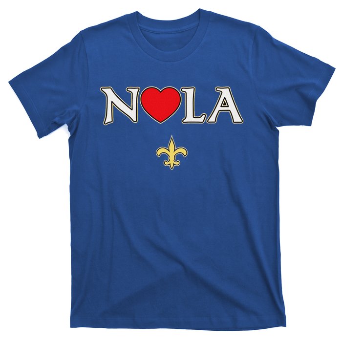 Love Nola New Orleans Fleur De Lis Heart Nola T-Shirt