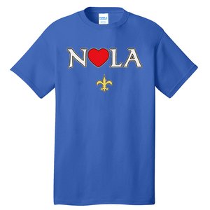 Love Nola New Orleans Fleur De Lis Heart Nola Tall T-Shirt