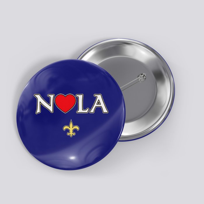 Love Nola New Orleans Fleur De Lis Heart Nola Button