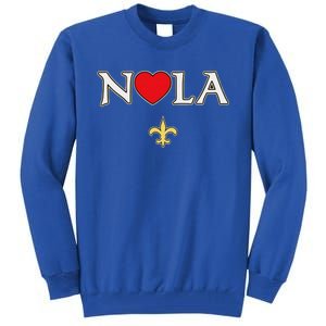 Love Nola New Orleans Fleur De Lis Heart Nola Tall Sweatshirt