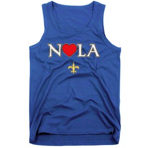 Love Nola New Orleans Fleur De Lis Heart Nola Tank Top