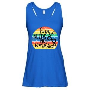 Love Needs No Words Autism Awareness Acceptance Gift Cute Gift Ladies Essential Flowy Tank