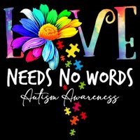 Love Needs No Words – Autism Awareness Puzzle Autism Symbol Cool Gift Doggie Tank