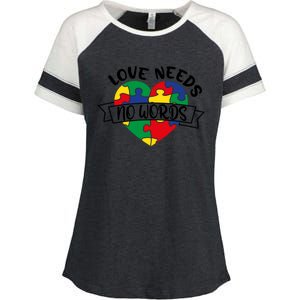 Love Needs No Words Enza Ladies Jersey Colorblock Tee