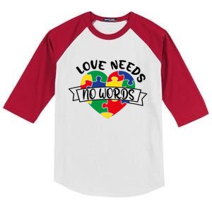 Love Needs No Words Kids Colorblock Raglan Jersey