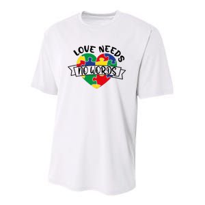 Love Needs No Words Youth Performance Sprint T-Shirt