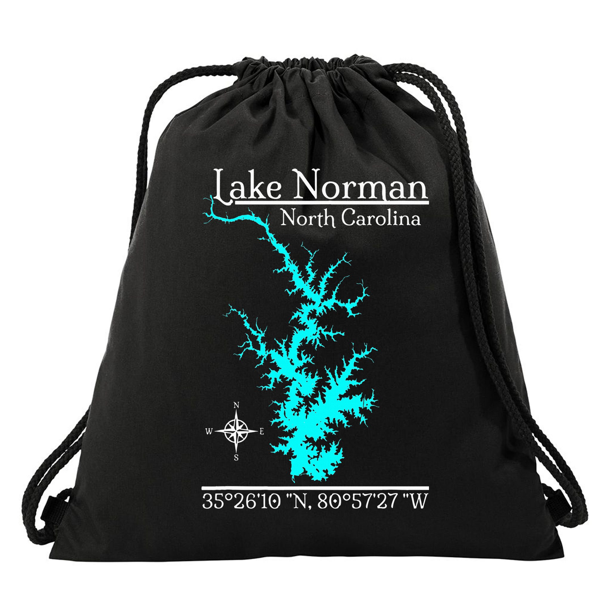 Lake Norman North Carolina Drawstring Bag