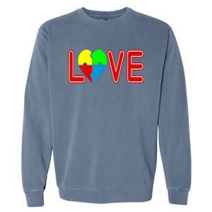 Love Needs No Words Autism Awareness Cute Gift Garment-Dyed Sweatshirt