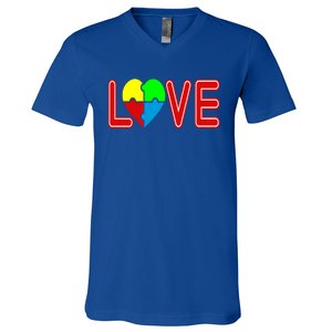 Love Needs No Words Autism Awareness Cute Gift V-Neck T-Shirt