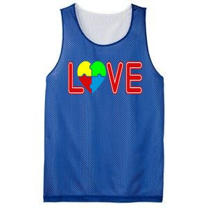 Love Needs No Words Autism Awareness Cute Gift Mesh Reversible Basketball Jersey Tank