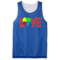 Love Needs No Words Autism Awareness Cute Gift Mesh Reversible Basketball Jersey Tank