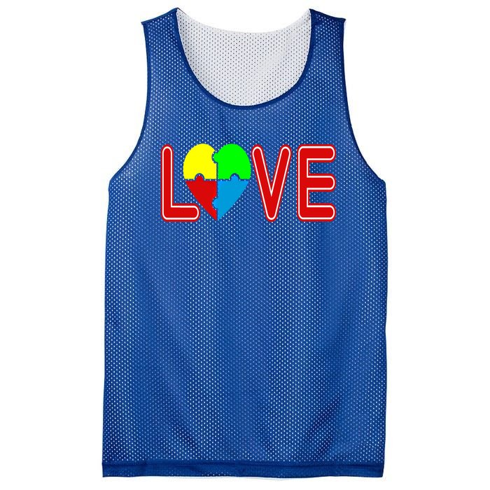 Love Needs No Words Autism Awareness Cute Gift Mesh Reversible Basketball Jersey Tank