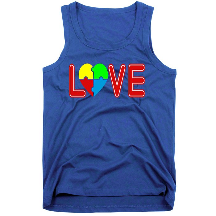 Love Needs No Words Autism Awareness Cute Gift Tank Top