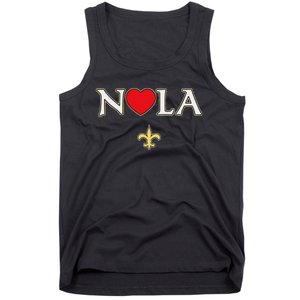 Love Nola New Orleans Fleur De Lis Heart Nola Tank Top