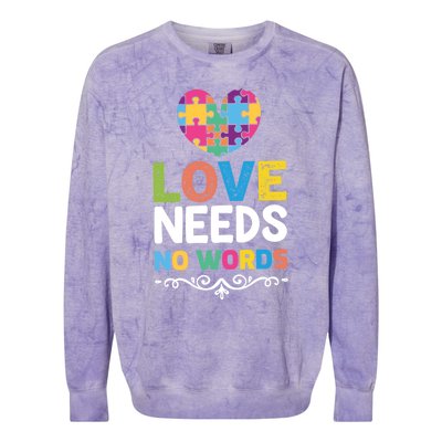 Love Needs No Words Colorblast Crewneck Sweatshirt