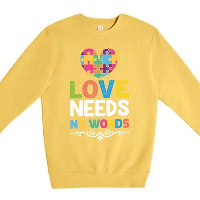 Love Needs No Words Premium Crewneck Sweatshirt