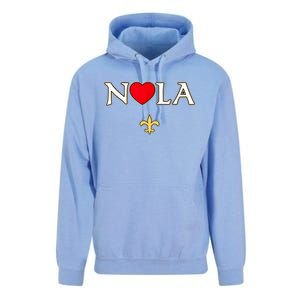 Love Nola New Orleans Fleur De Lis Heart Nola Unisex Surf Hoodie