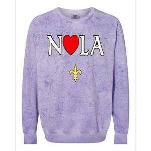 Love Nola New Orleans Fleur De Lis Heart Nola Colorblast Crewneck Sweatshirt