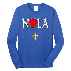 Love Nola New Orleans Fleur De Lis Heart Nola Long Sleeve Shirt