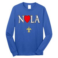 Love Nola New Orleans Fleur De Lis Heart Nola Long Sleeve Shirt