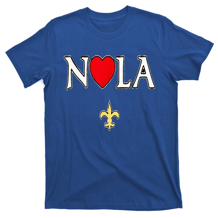 Love Nola New Orleans Fleur De Lis Heart Nola T-Shirt