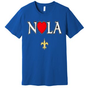 Love Nola New Orleans Fleur De Lis Heart Nola Premium T-Shirt