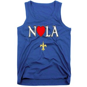 Love Nola New Orleans Fleur De Lis Heart Nola Tank Top