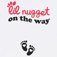 Lil Nugget On The Way Pregnancy Announcement Chicken Nugget Flat Bill Trucker Hat