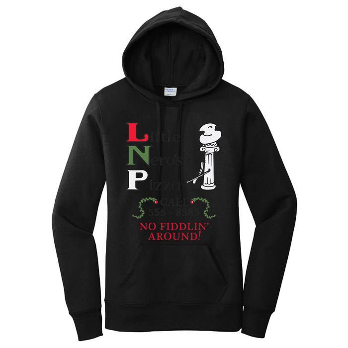 Little NeroS Pizza No Around Vintage Printed Graphic Women's Pullover Hoodie