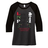 Little NeroS Pizza No Around Vintage Printed Graphic Women's Tri-Blend 3/4-Sleeve Raglan Shirt