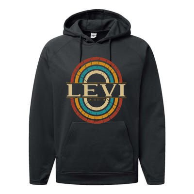 Levi Name Personalized Vintage Appreciation Performance Fleece Hoodie