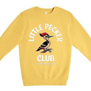 Little Nature Pecker Club Funny Woodpecker Premium Crewneck Sweatshirt