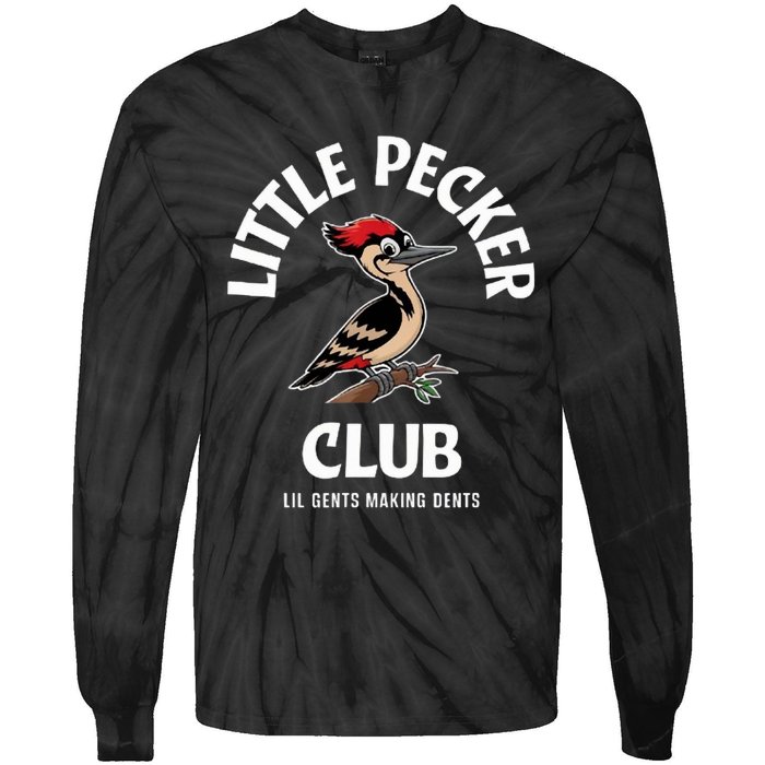 Little Nature Pecker Club Funny Woodpecker Tie-Dye Long Sleeve Shirt